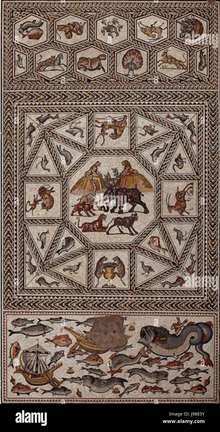 The Lod Mosaic, Israel Antiquities Authority Stock Photo