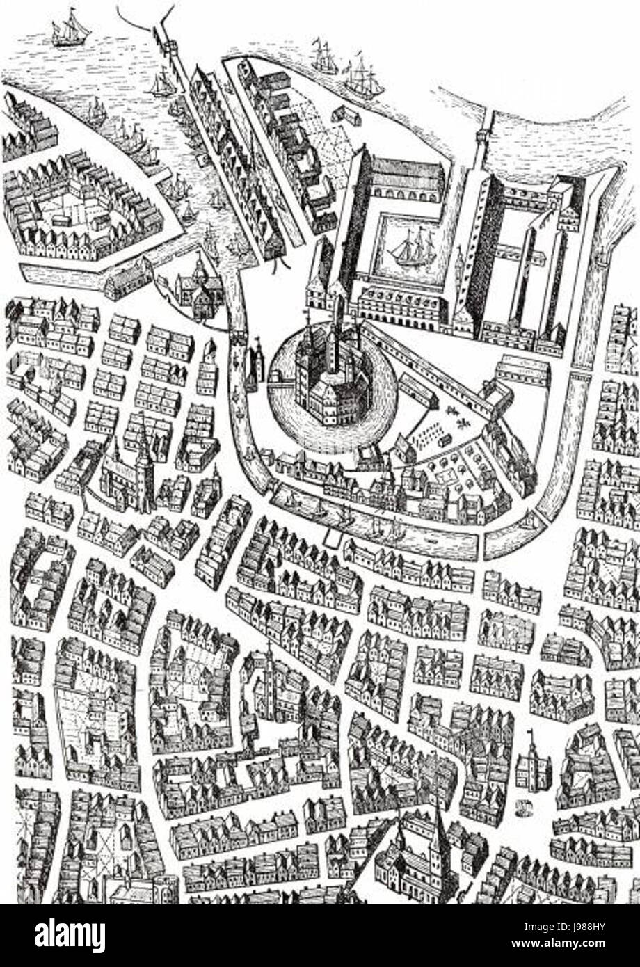 Slotsholmen 1674 Stock Photo