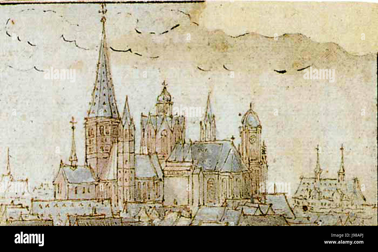 Wenzel Hollar Mainzer Dom 1632 Stock Photo