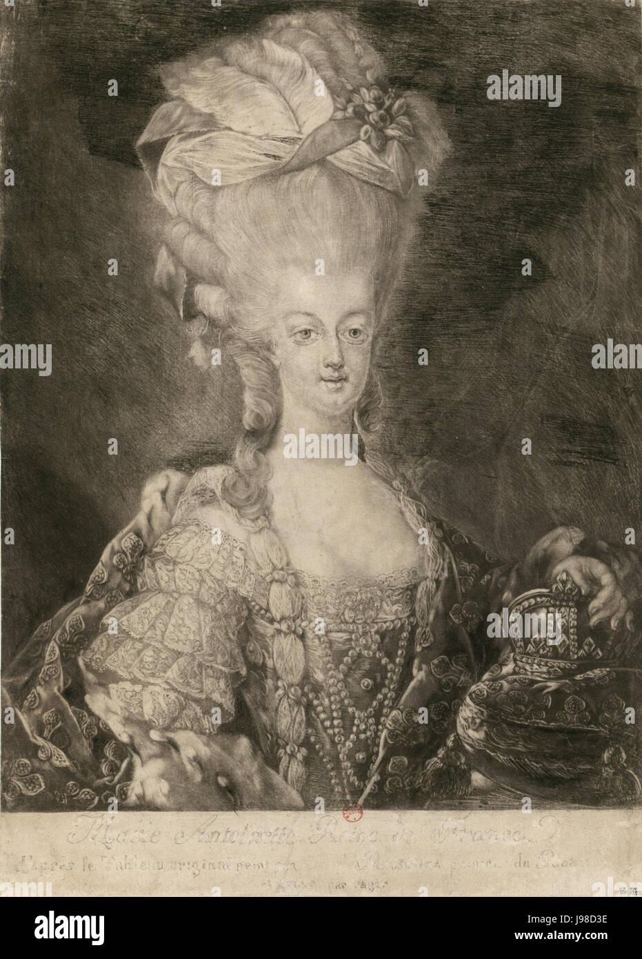 Portrait of Marie Antoinette Print 18th century Stock Photo - Alamy
