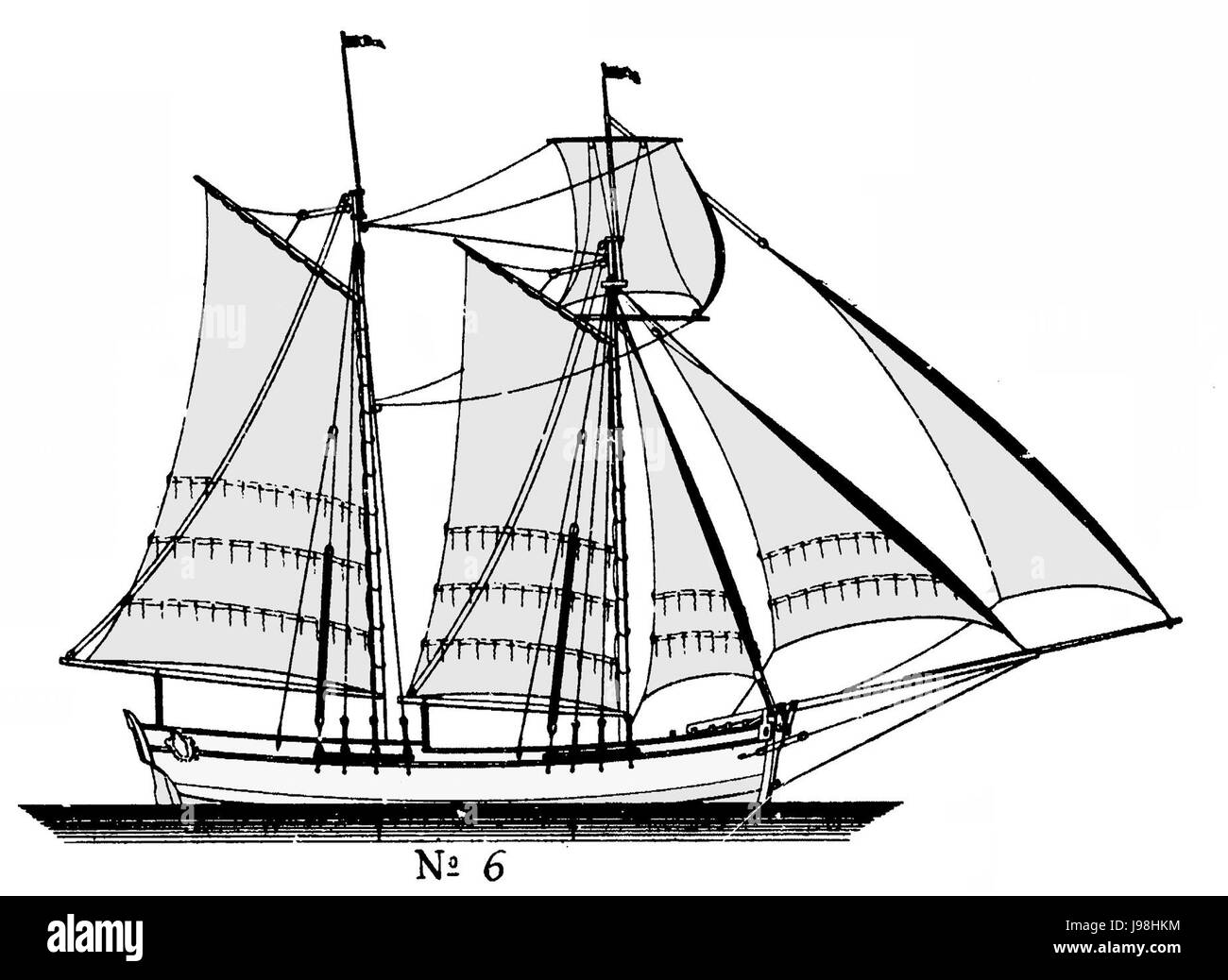 Schooner 1700s Chapman Stock Photo