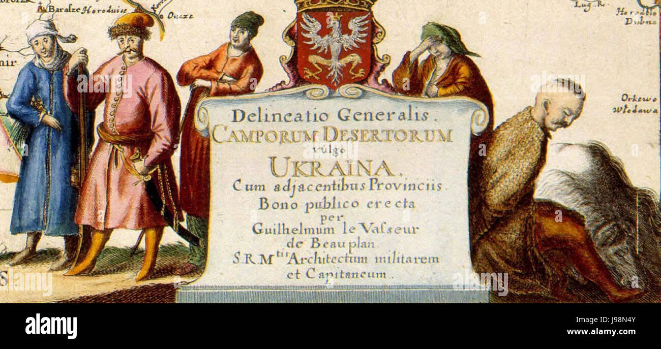 Ukraine. Camporum Desertorum 1648. Beauplan Stock Photo