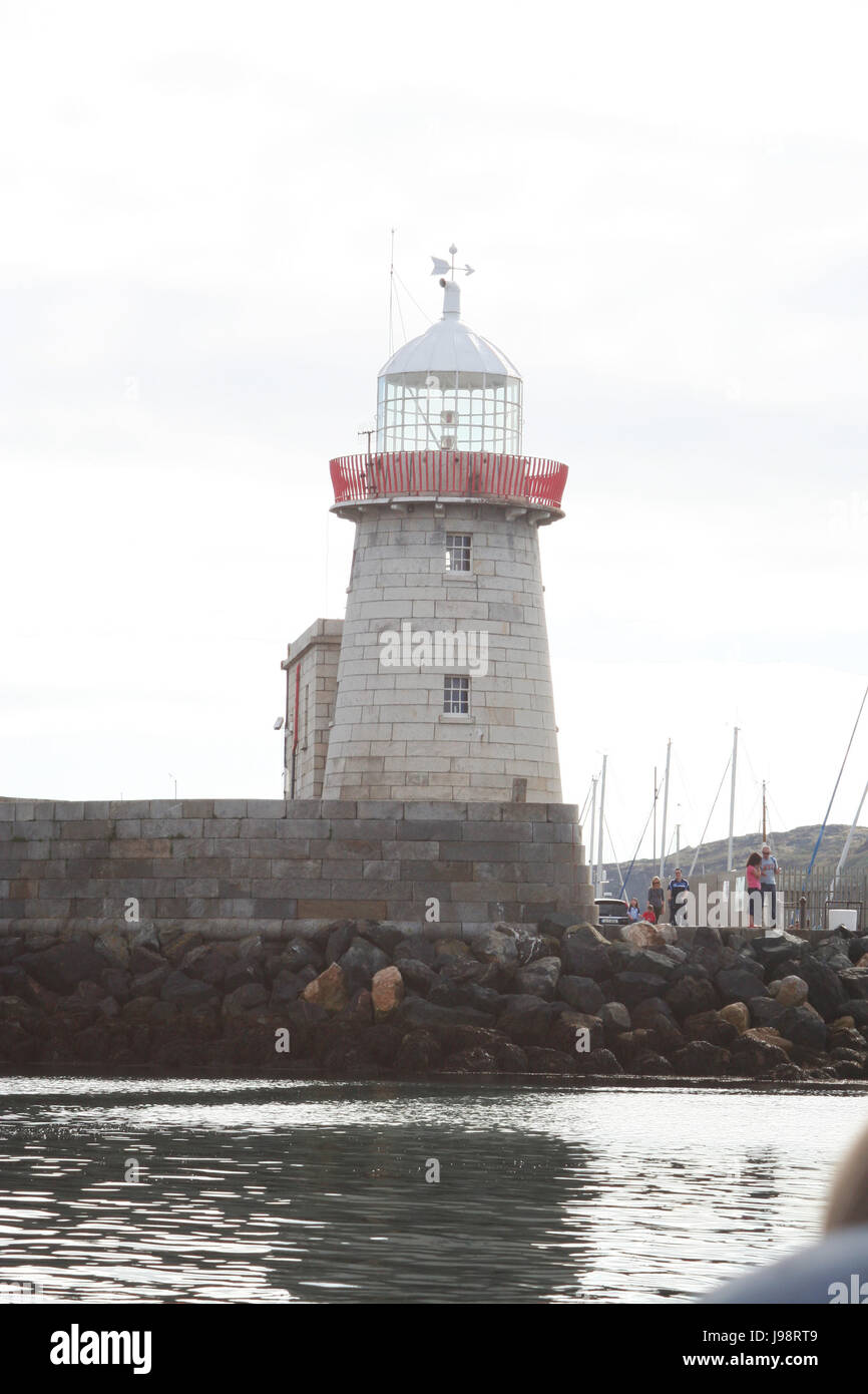 Howth Lighthouse in Howth Harbour, Dublin Ireland Stock Photo