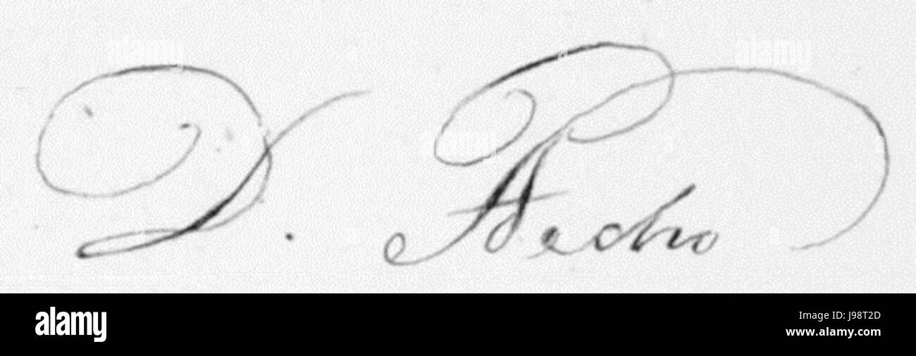 Signature of Emperor Pedro I of Brazil Stock Photo