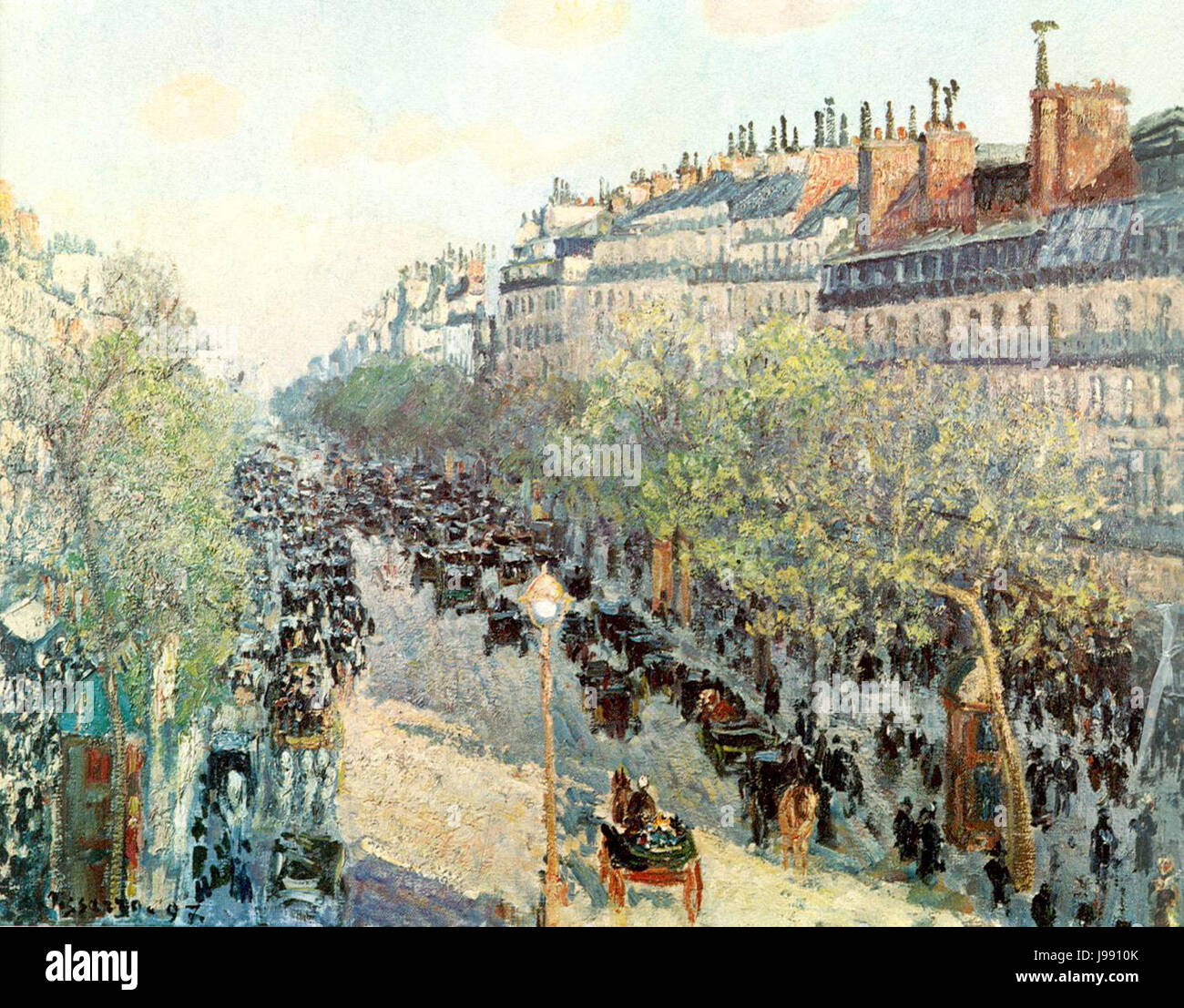 Pissarro Camille, De Boulevard Montmartre bij avond Stock Photo