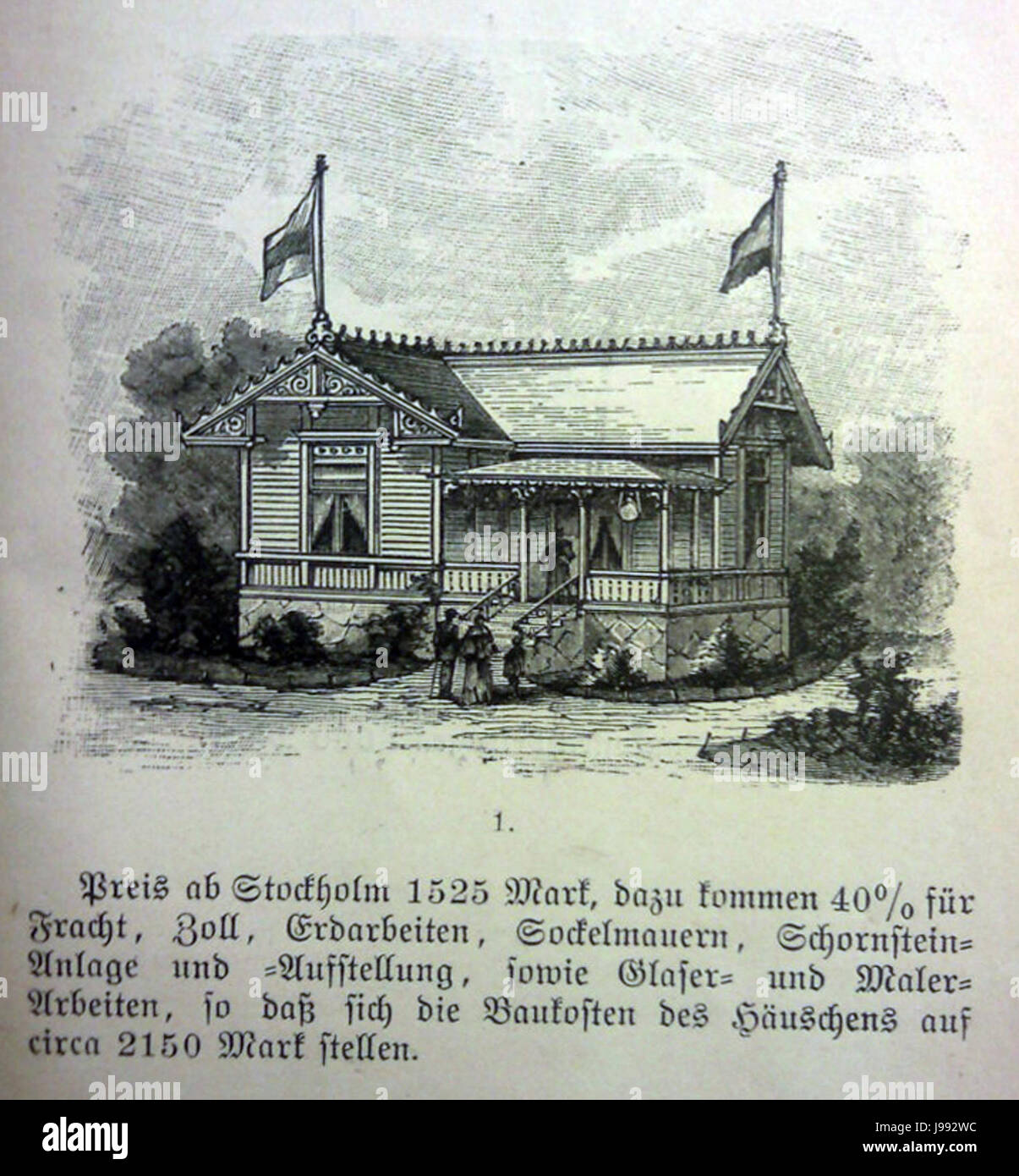 Schwedisches Holzhaus 1896 1 Stock Photo