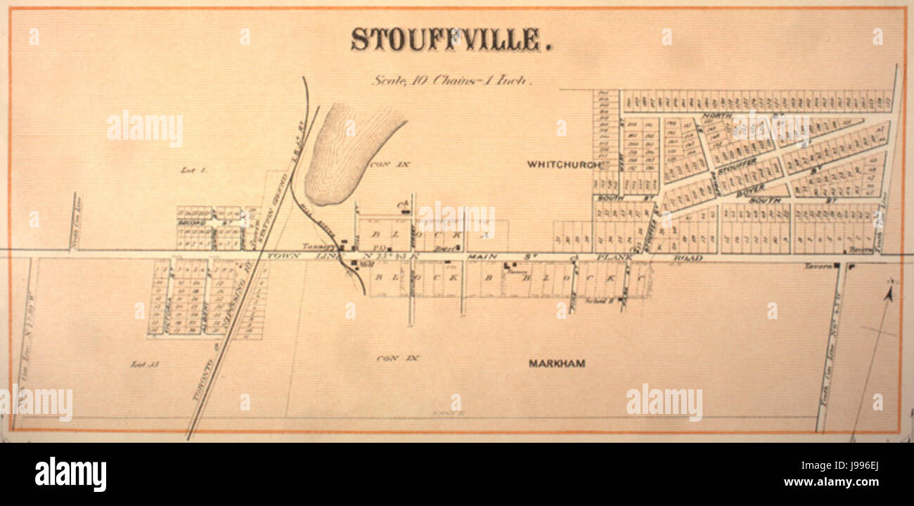 Stouffville Map 1880 Stock Photo Alamy
