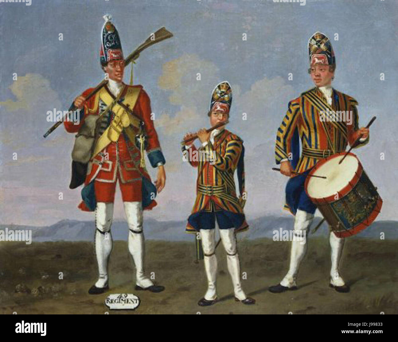 49th regiment and foot guards 1751 Stock Photo