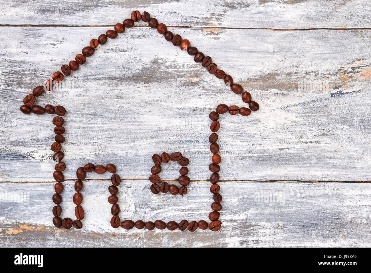 House from coffee beans Stock Photo Alamy