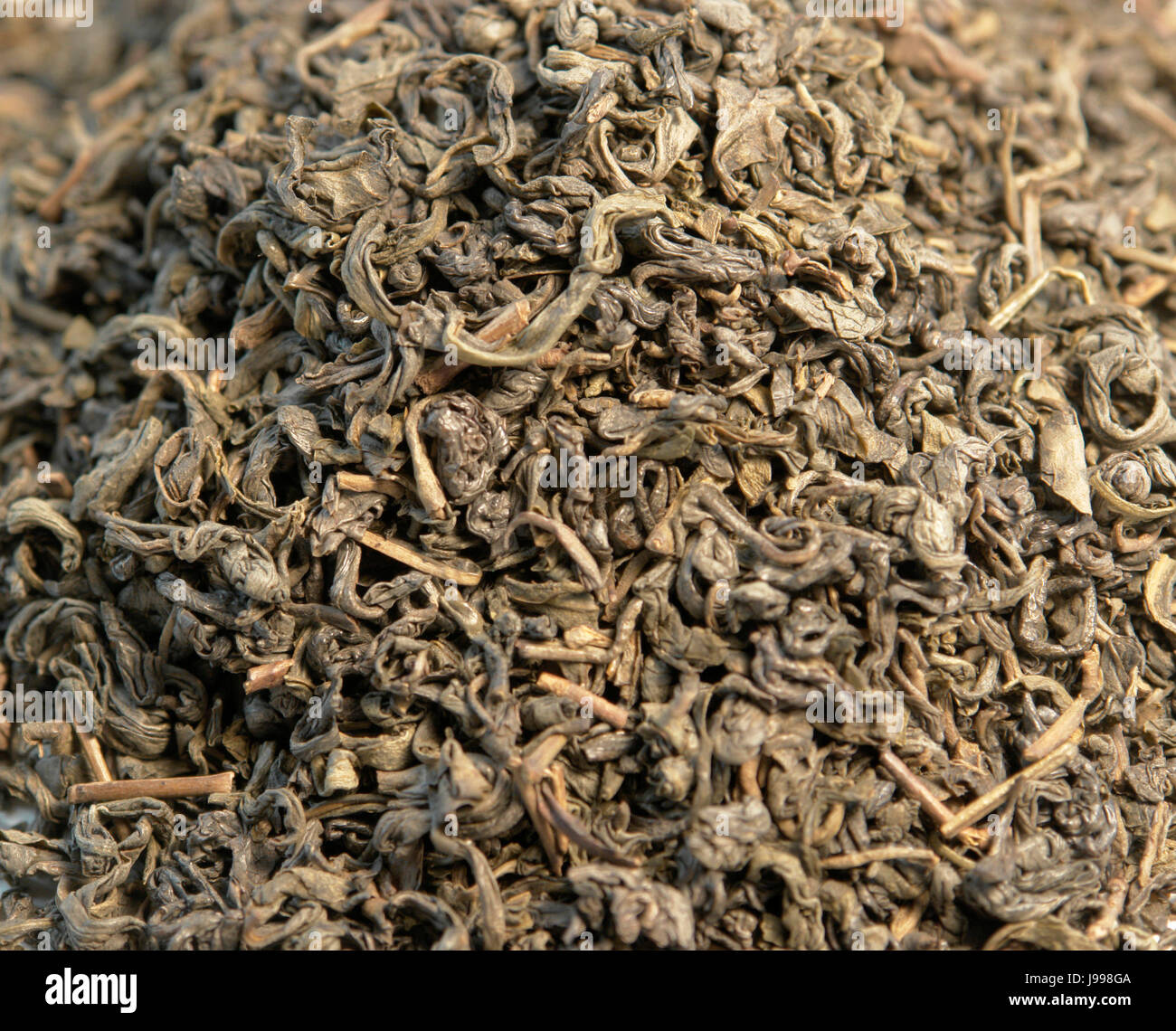 pile of chinese gunpowder tea Stock Photo