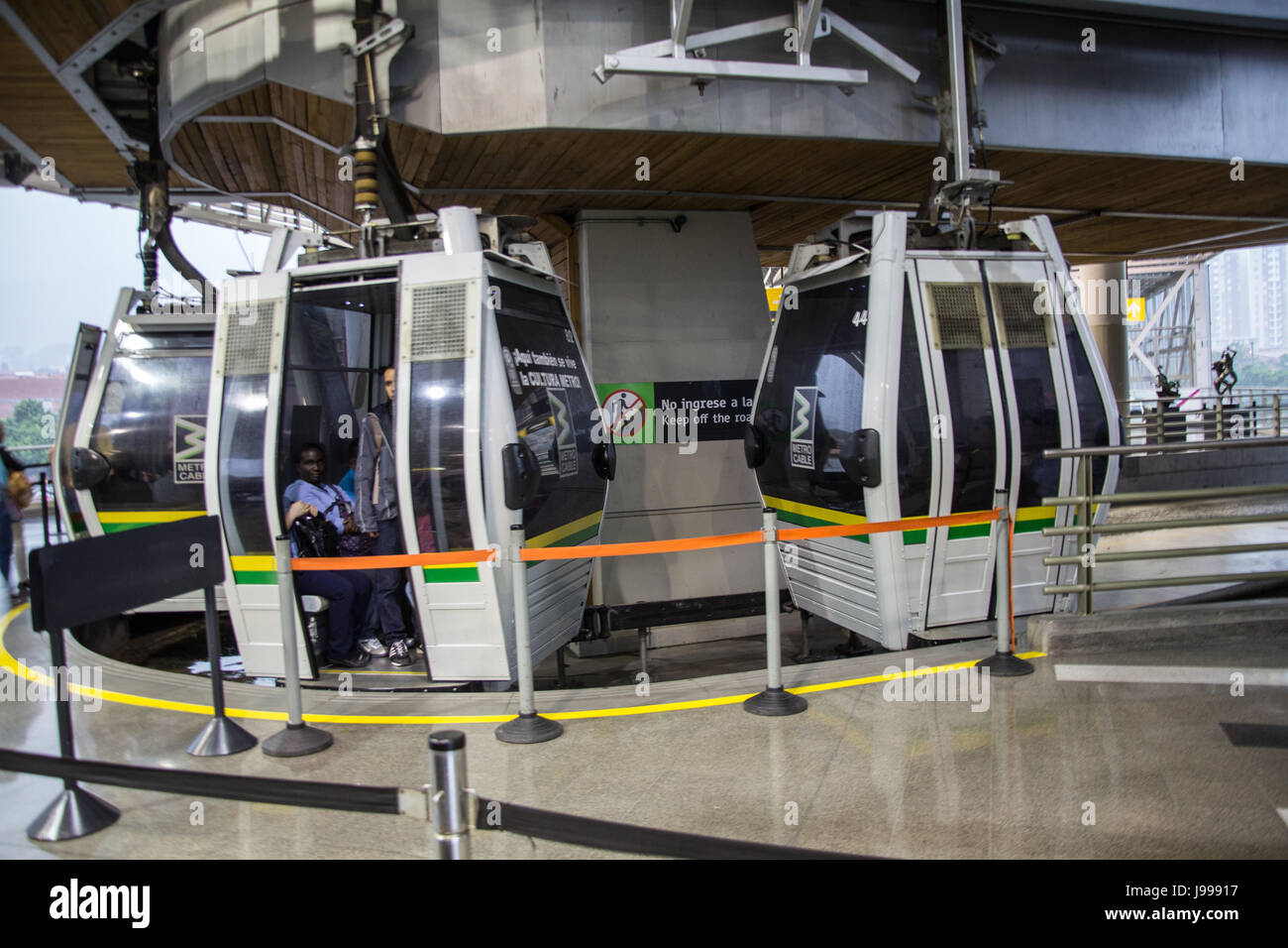Cable car transportation in Medellin Colombia Stock Photo Alamy