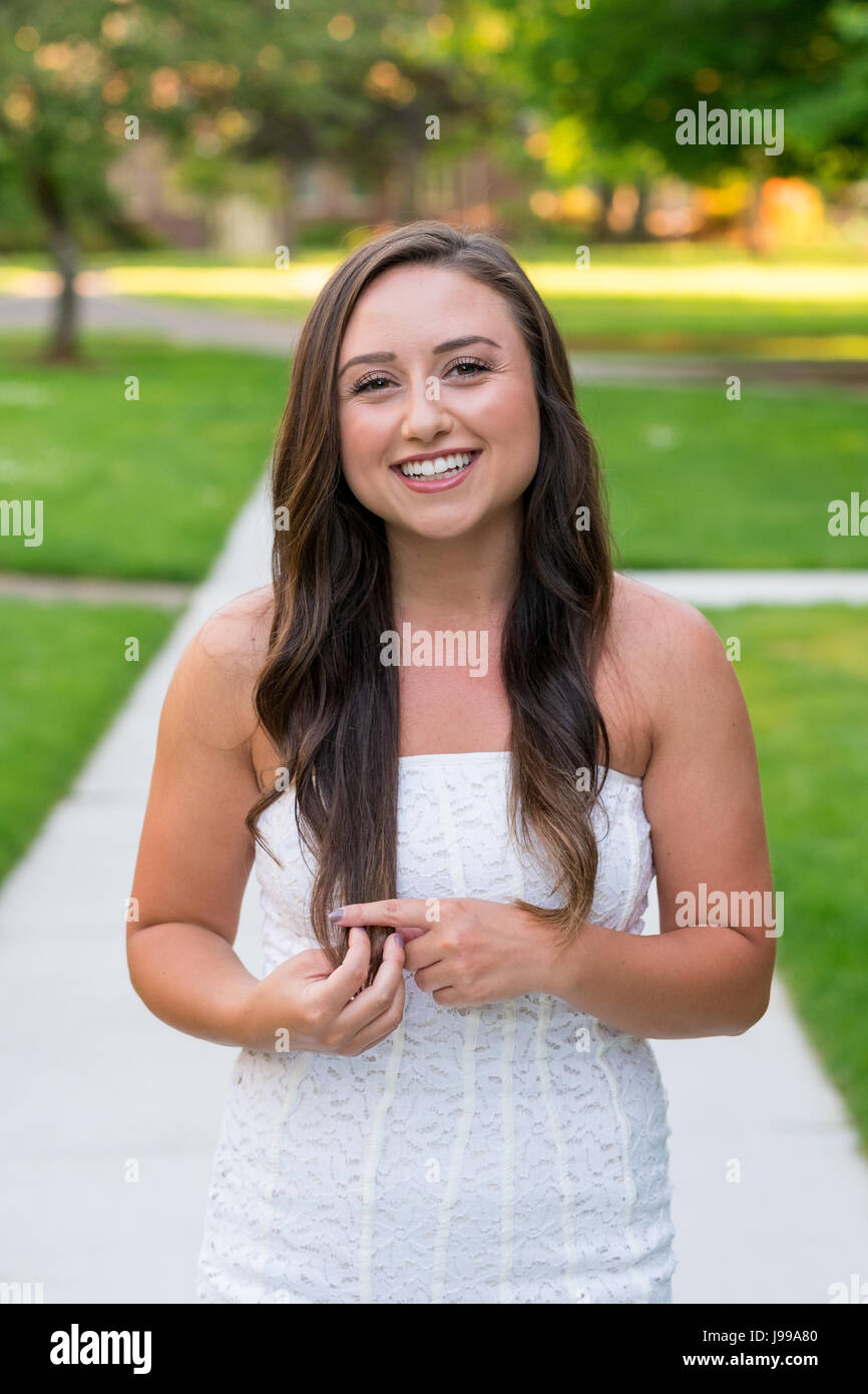 College Graduation Photo on University Campus Stock Photo Alamy