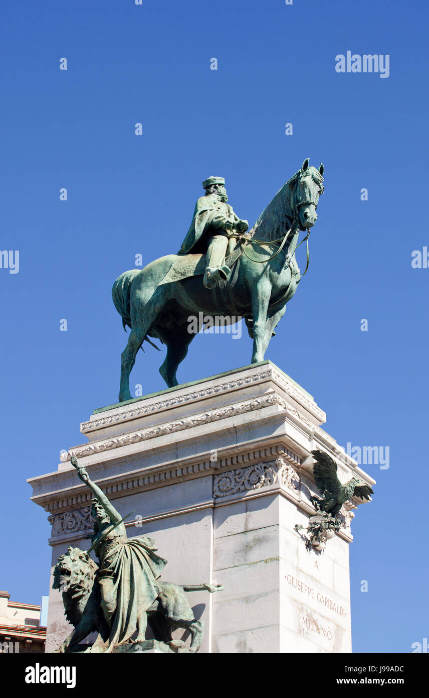monument, horse, statue, sculpture, milan, bronze, italy, historical