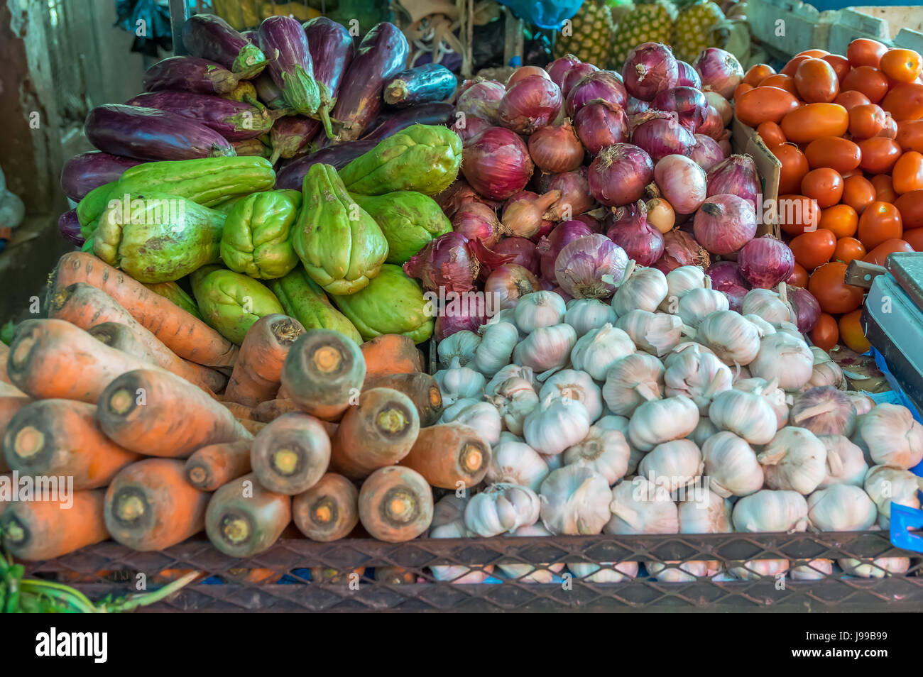 Vegetable stand somewhere in the Dominican Republic Stock Photo Alamy