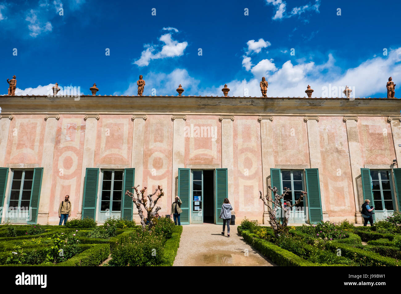 Florence, Italy - 19 April 2017 - People visiting the Porcelain Museum in Boboli Gardens in Florence, Italy. Stock Photo