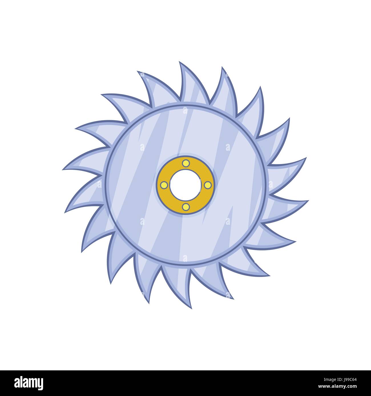 Circular saw blade icon, cartoon style Stock Vector