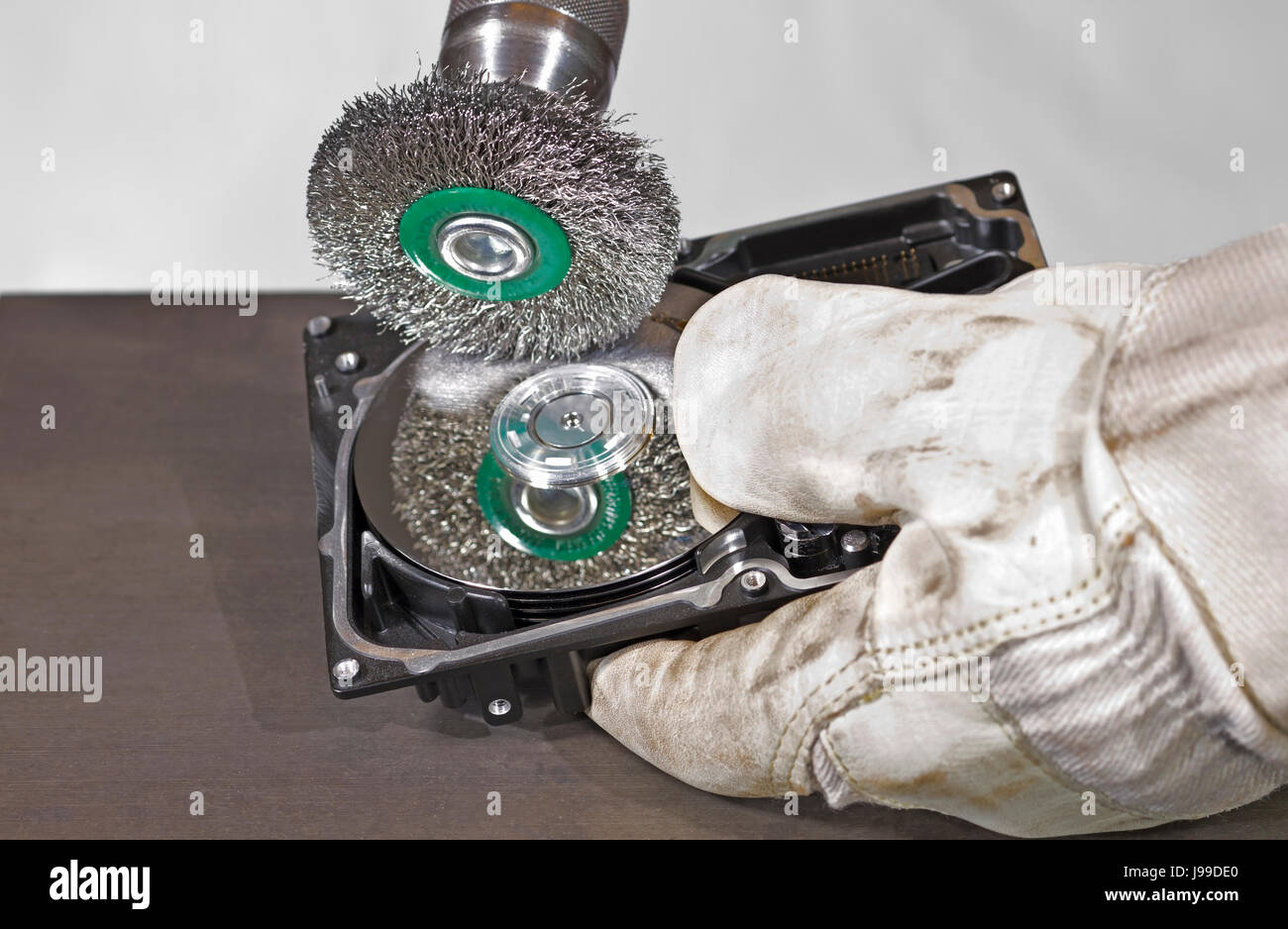 scrubbing a hard disk Stock Photo Alamy