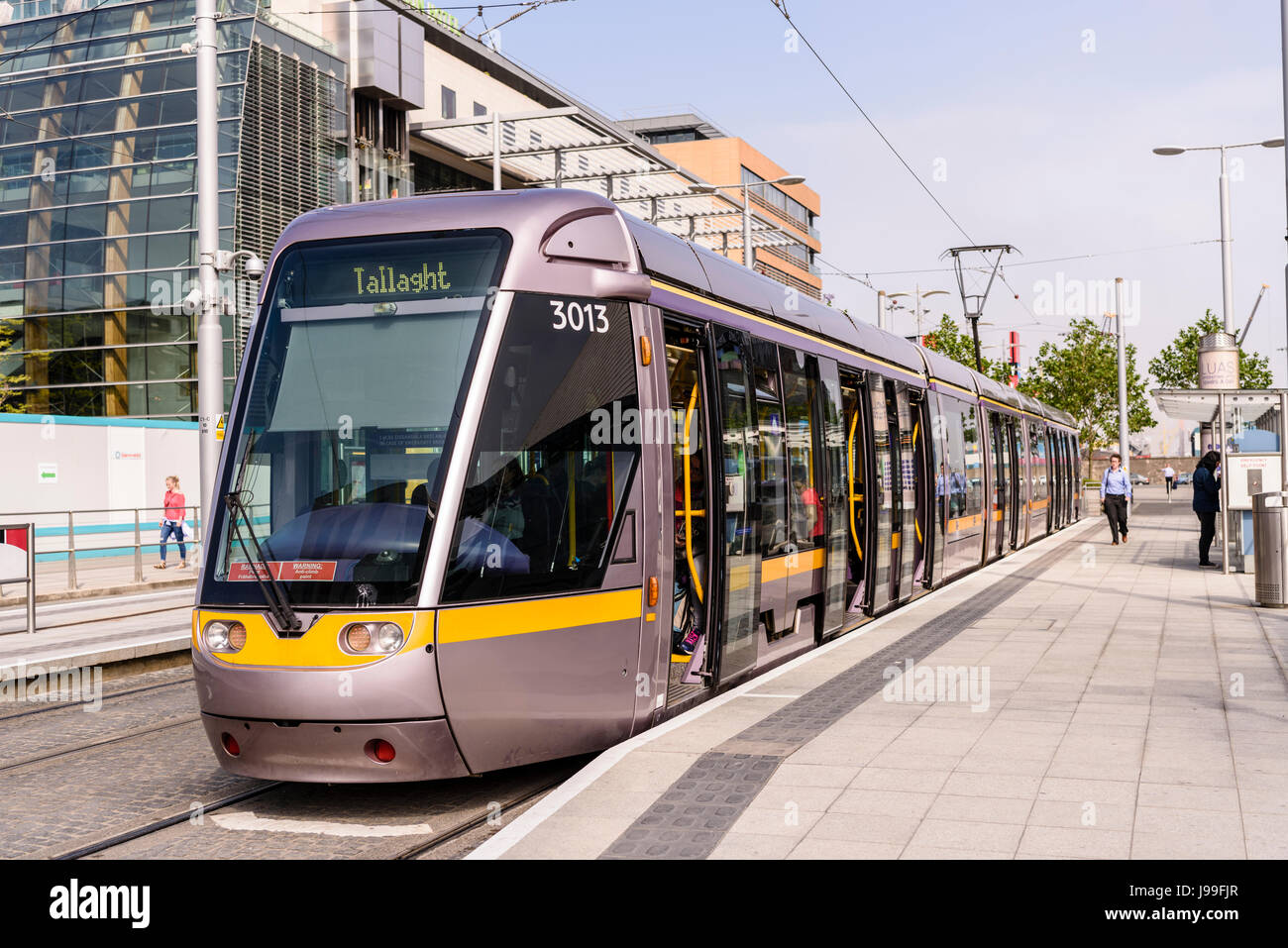 Luas Tram light railway in Dublin, Ireland, which carries over 30 million people a year Stock