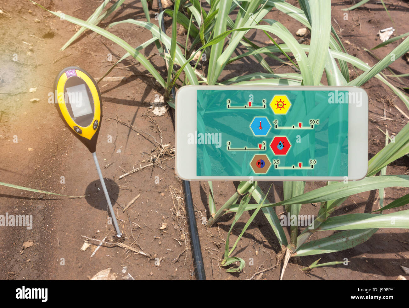 soil meter for measured 4 indicator in the soil including PH, Lux meter