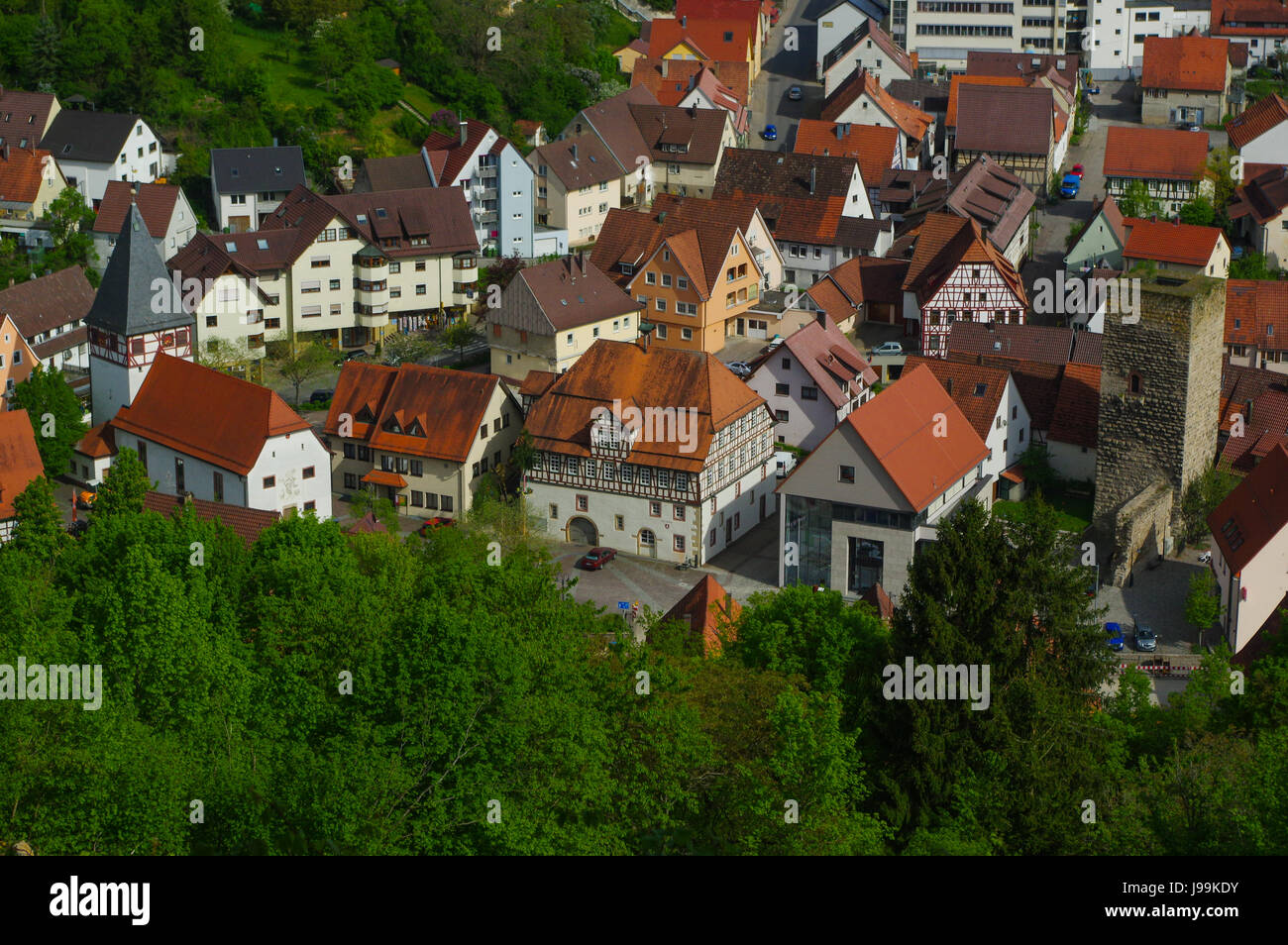MOENSHEIM, PFORZHEIM, GERMANY - April 29. 2015: Monsheim is a town in the district of Enz in Baden-Wuerttemberg in southern BRD. Stock Photo