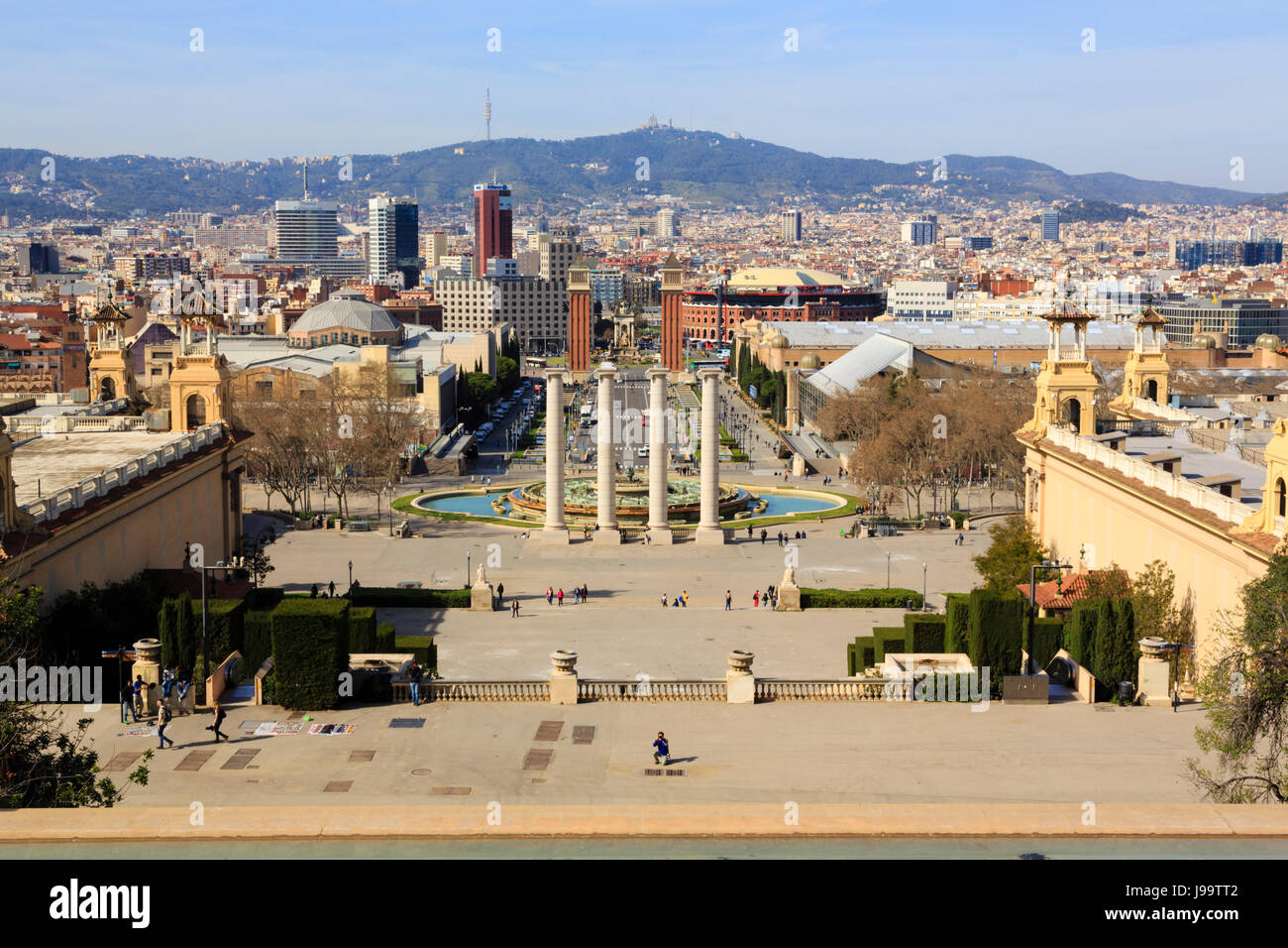 View over Barcelona Sant area from Placa de les Cascades, Barcelona, Catalunya, spain Stock Photo
