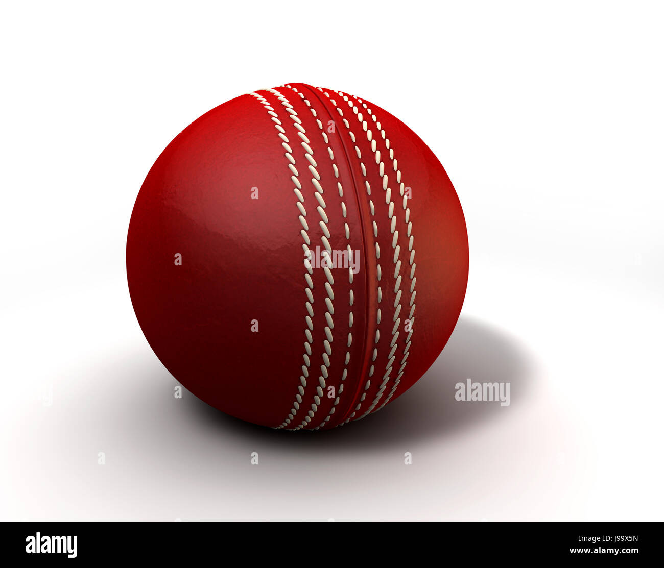 isolated, ball, leather, stitched, red, cricket, seam, cricket ball, stitched Stock Photo
