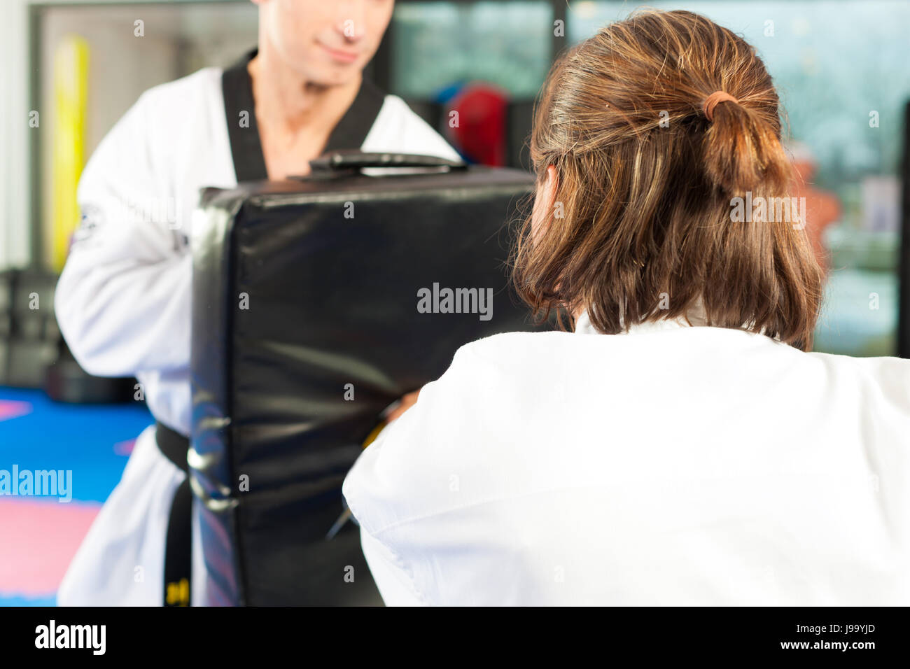 martial arts training in the gym Stock Photo Alamy