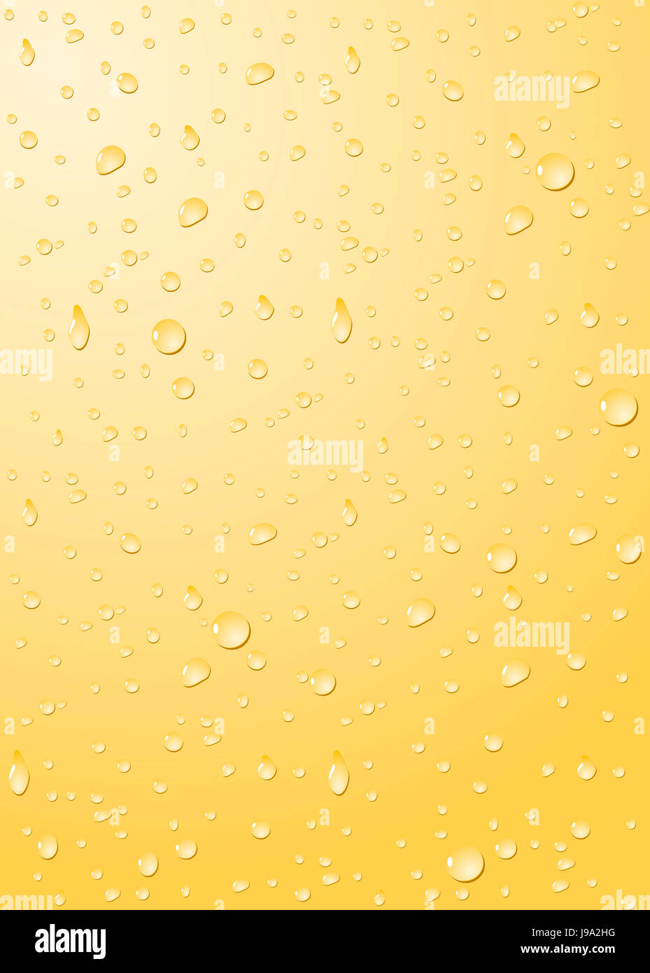 drops of water on a yellow background Stock Photo - Alamy