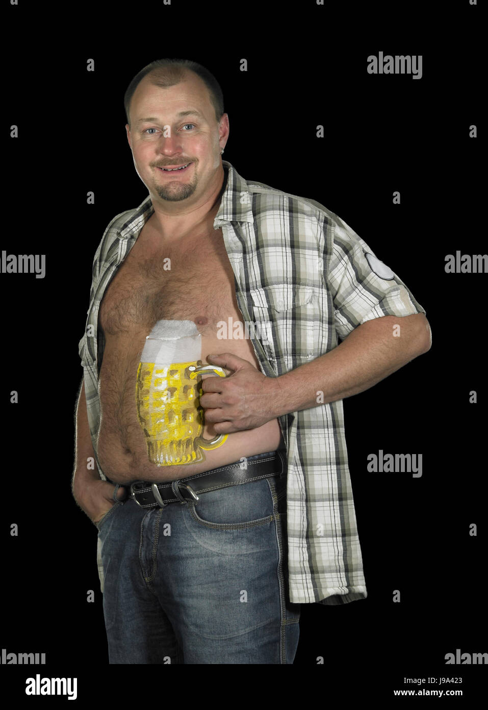 beer, belly, tummy, beer belly, thick, wide, fat, man, humans, human beings, Stock Photo