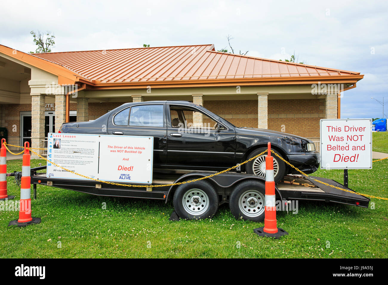 Vehicle involved in car crashes to illustrate seat belt safety, minimal
