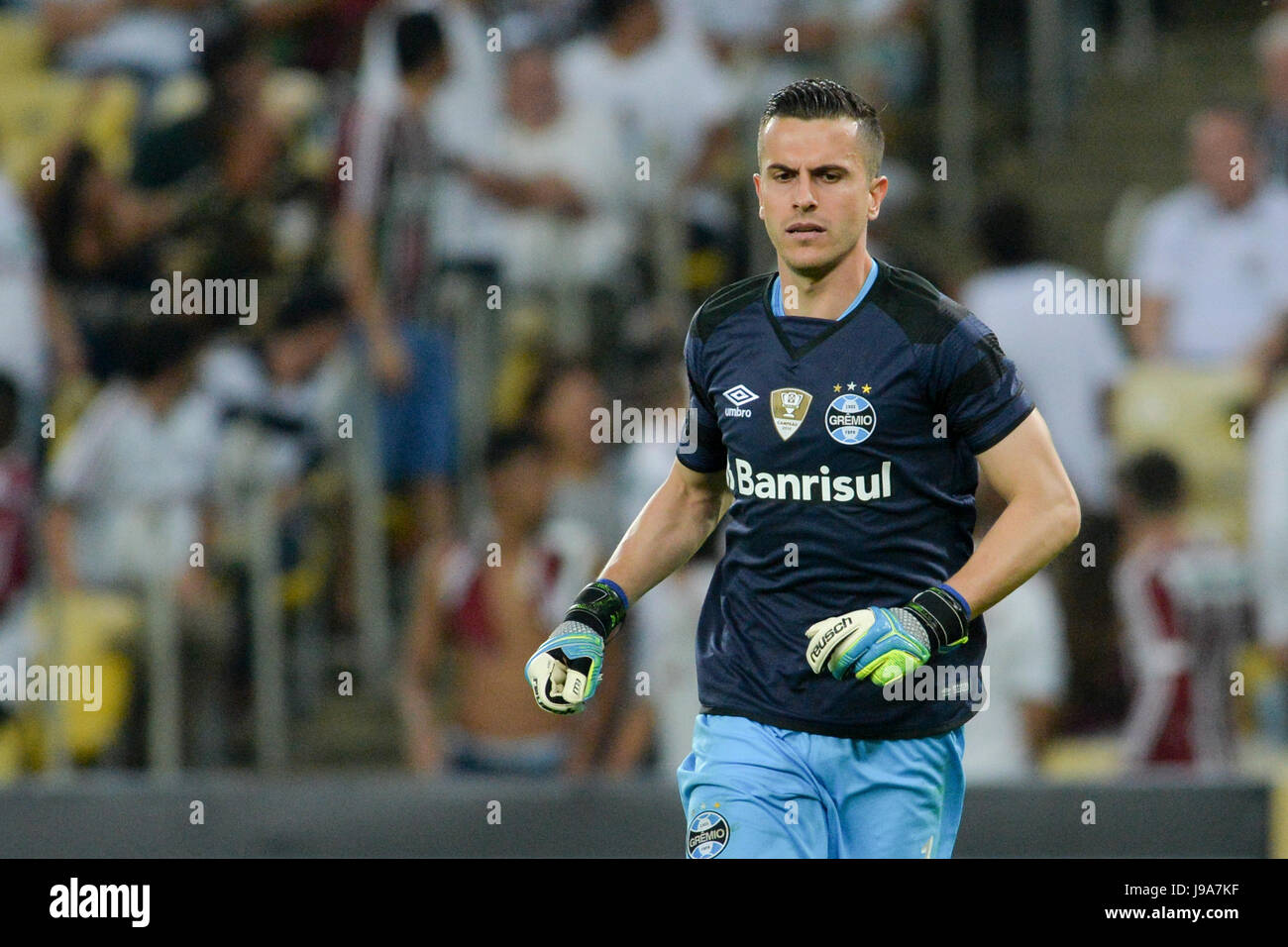 Rio De Janeiro, Brazil. 31st May, 2017. Goalkeeper Marcelo Grohe during Fluminense vs. Grêmio held in Maracanã for the eighth finals of the Brazil Cup, return match, in Rio de Janeiro, RJ. Credit: Celso Pupo/FotoArena/Alamy Live News Stock Photo