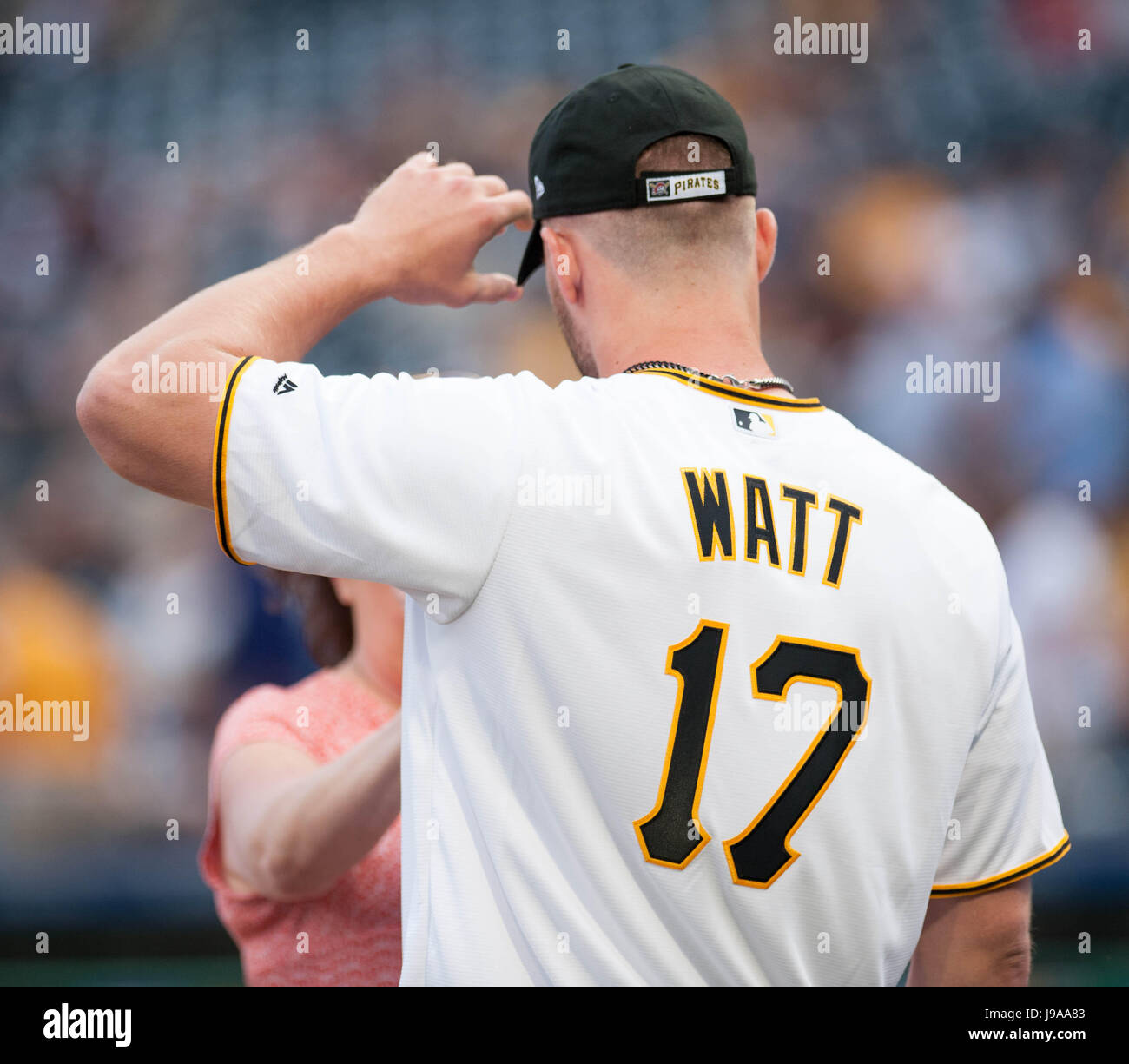 T.J. Watt Pittsburgh Steelers Pro Standard Mesh Baseball Button-Up