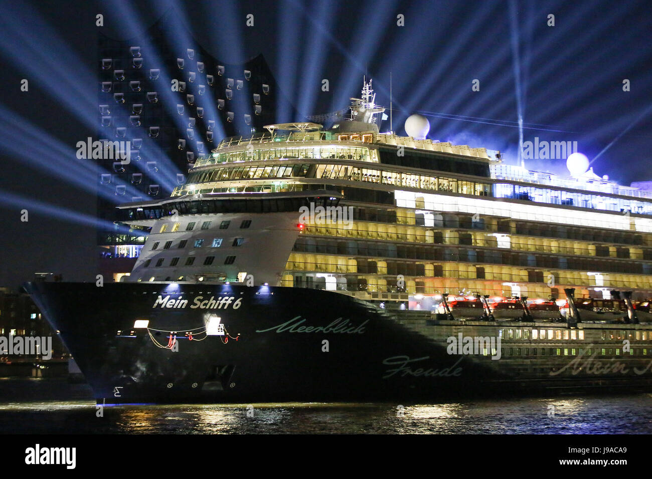 The Cruise Ship Mein Schiff 6 Passes The Elbphilharmonie