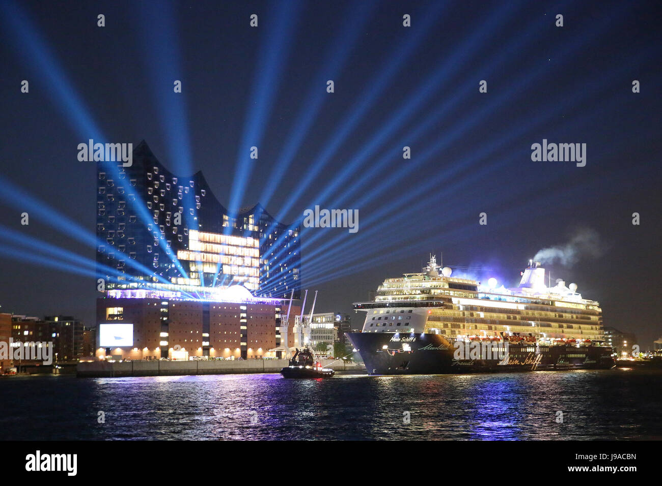 The Cruise Ship Mein Schiff 6 Passes The Elbphilharmonie