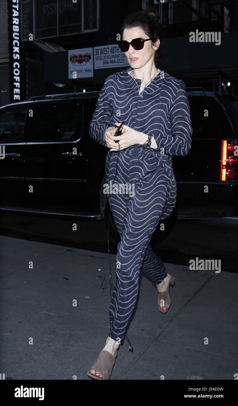 New York, NY, USA. 1st June, 2017. Rachel Weisz seen arriving to NBC's