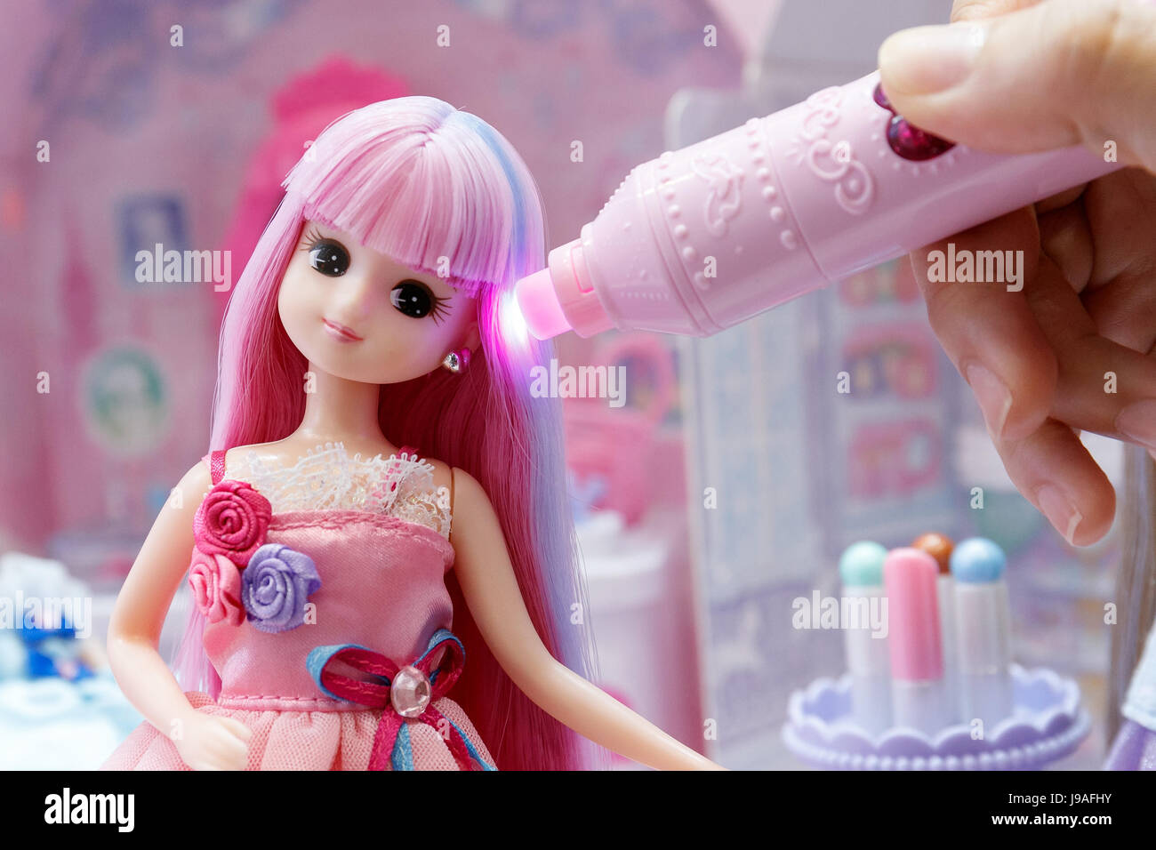 Licca-chan doll at the International Tokyo Toy Show 2017 in Tokyo Big Sight...