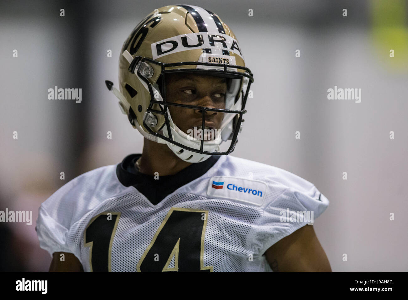 June 01, 2017 - New Orleans Saints wide receiver Travin Dural (14) in action during the organized team activities at the New Orleans Saints Training Facility in Metairie, LA. Stephen Lew/CSM Stock Photo