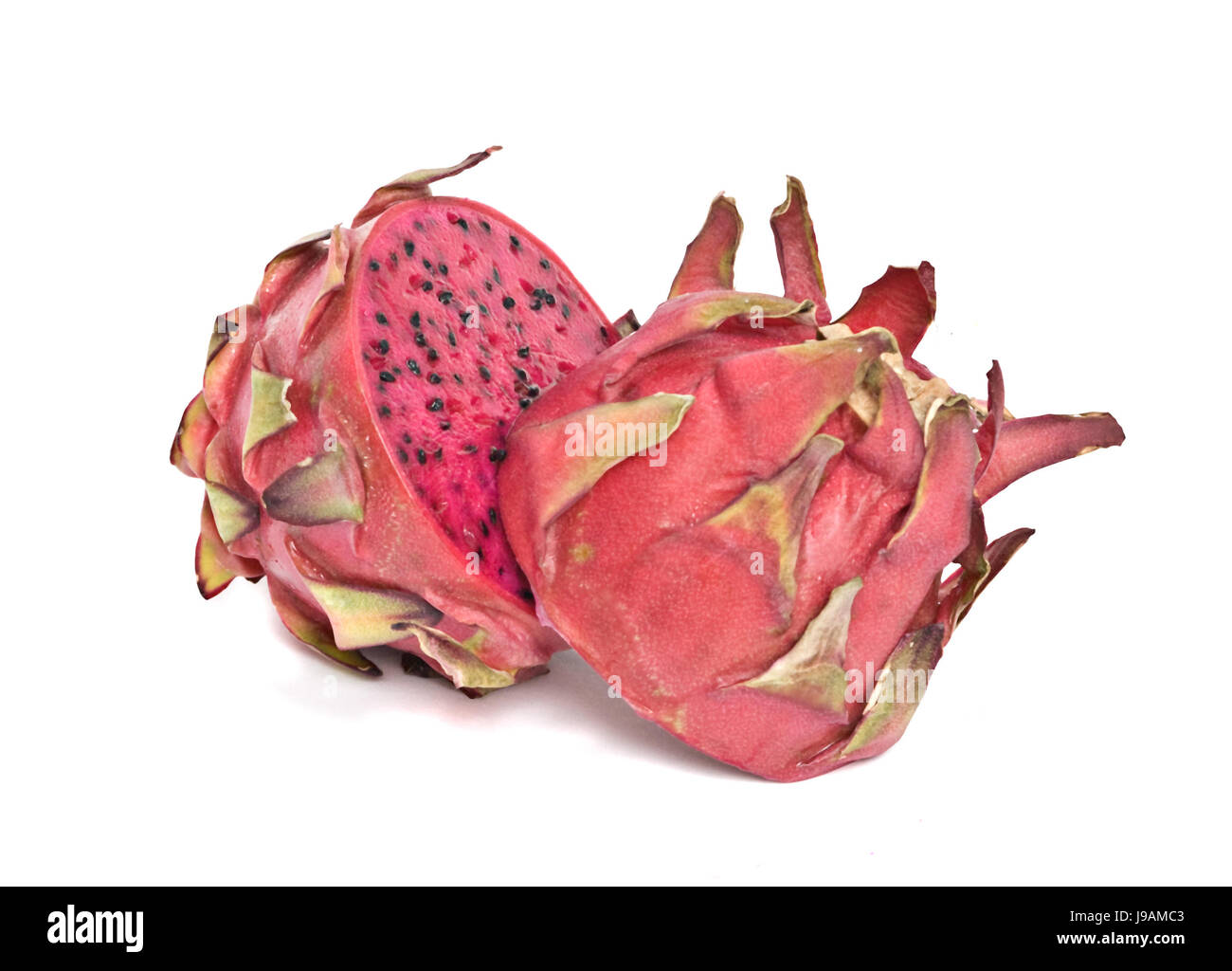 food, aliment, isolated, closeup, fruit, exotic, cut, cactus, dragon