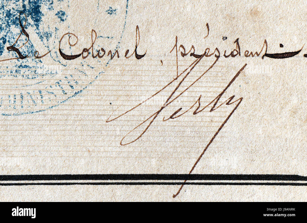 Signature du colonel Verly Stock Photo - Alamy