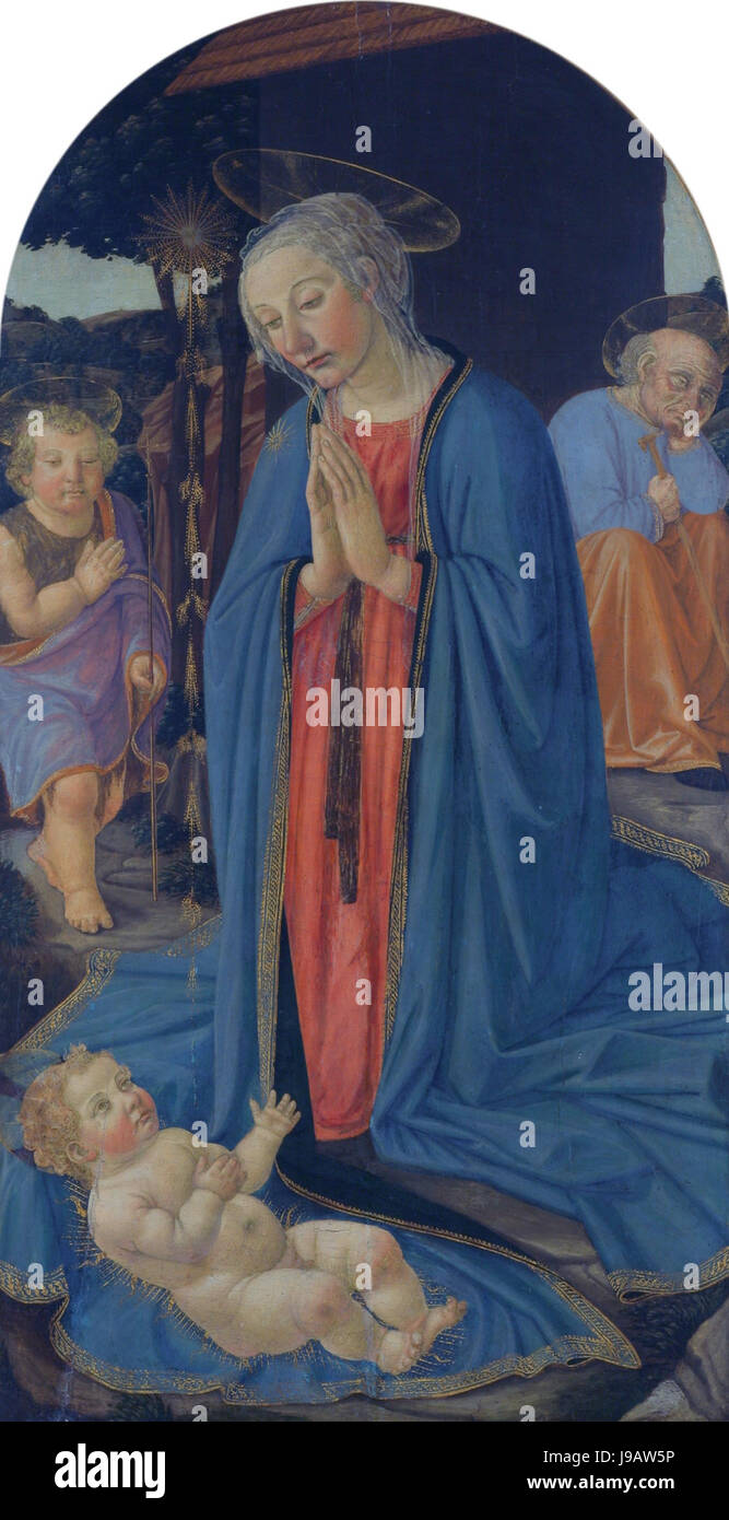 Rosselli Adoration of the Child Stock Photo - Alamy