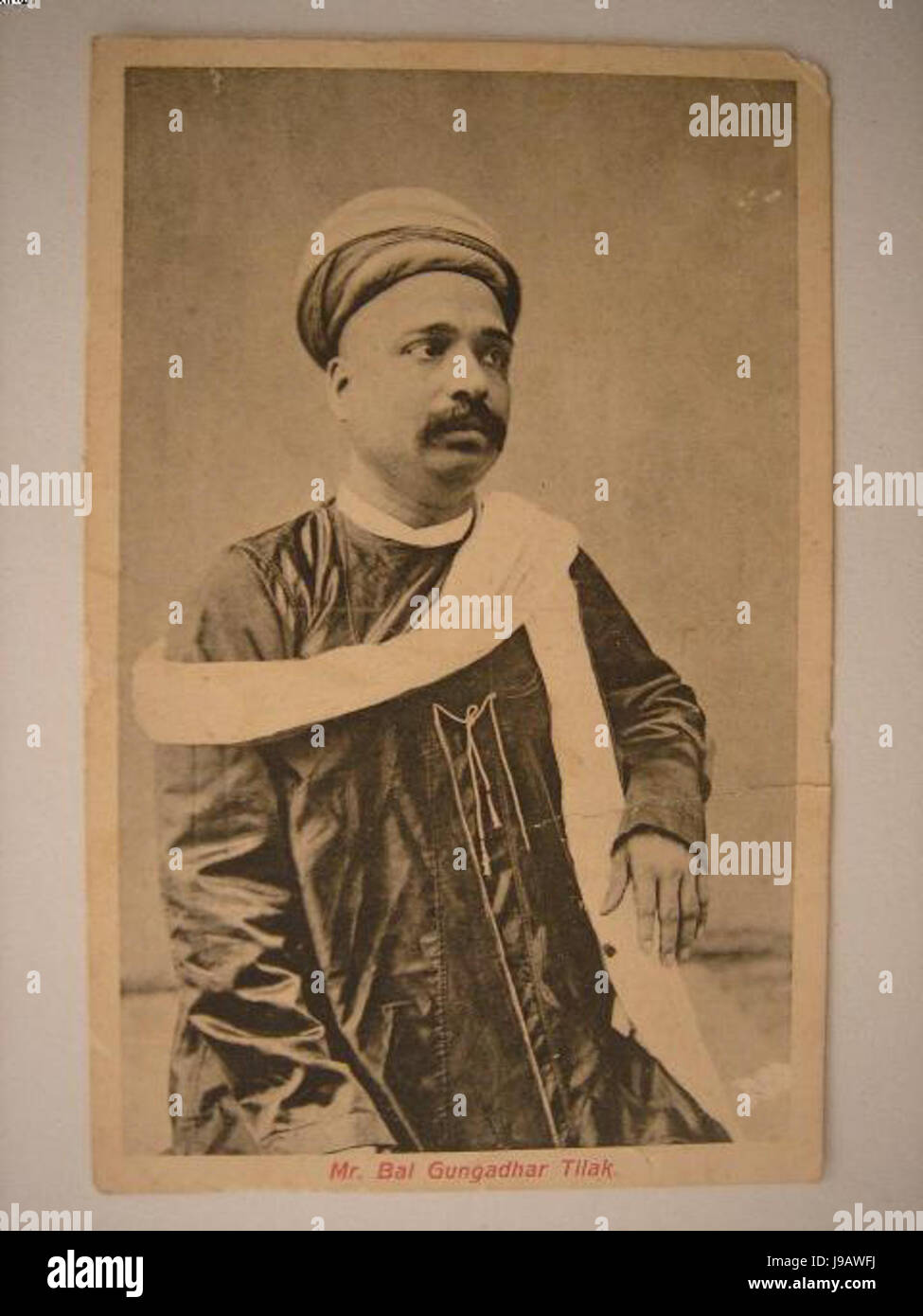 Vintage postcard of Bal Gangadhar Tilak (unkown date Stock Photo ...