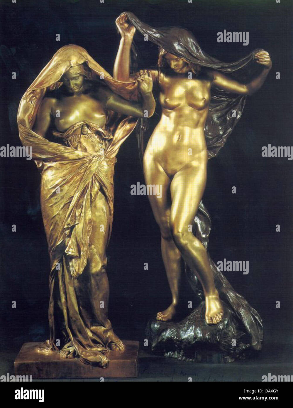 Nature Reveals Herself to Science bronze Louis Ernest Barrias Stock Photo