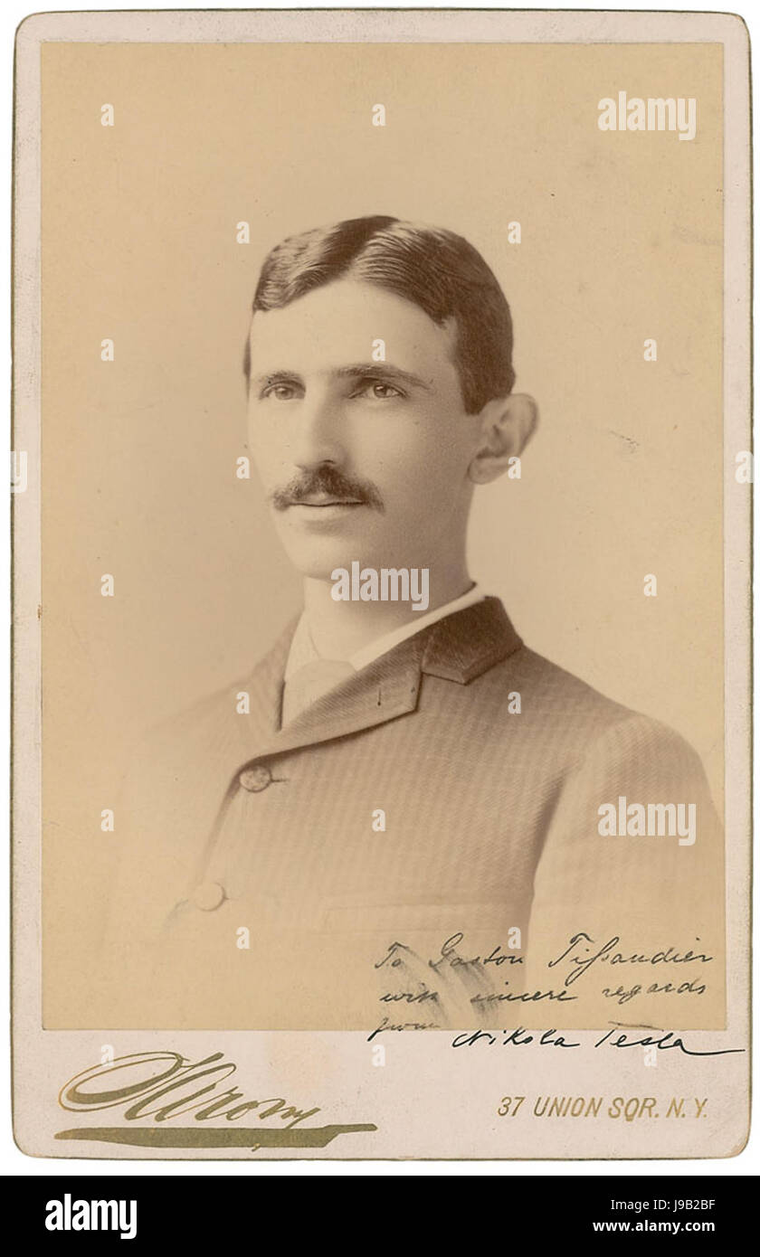 Nikola Tesla by Sarony c1885 Stock Photo