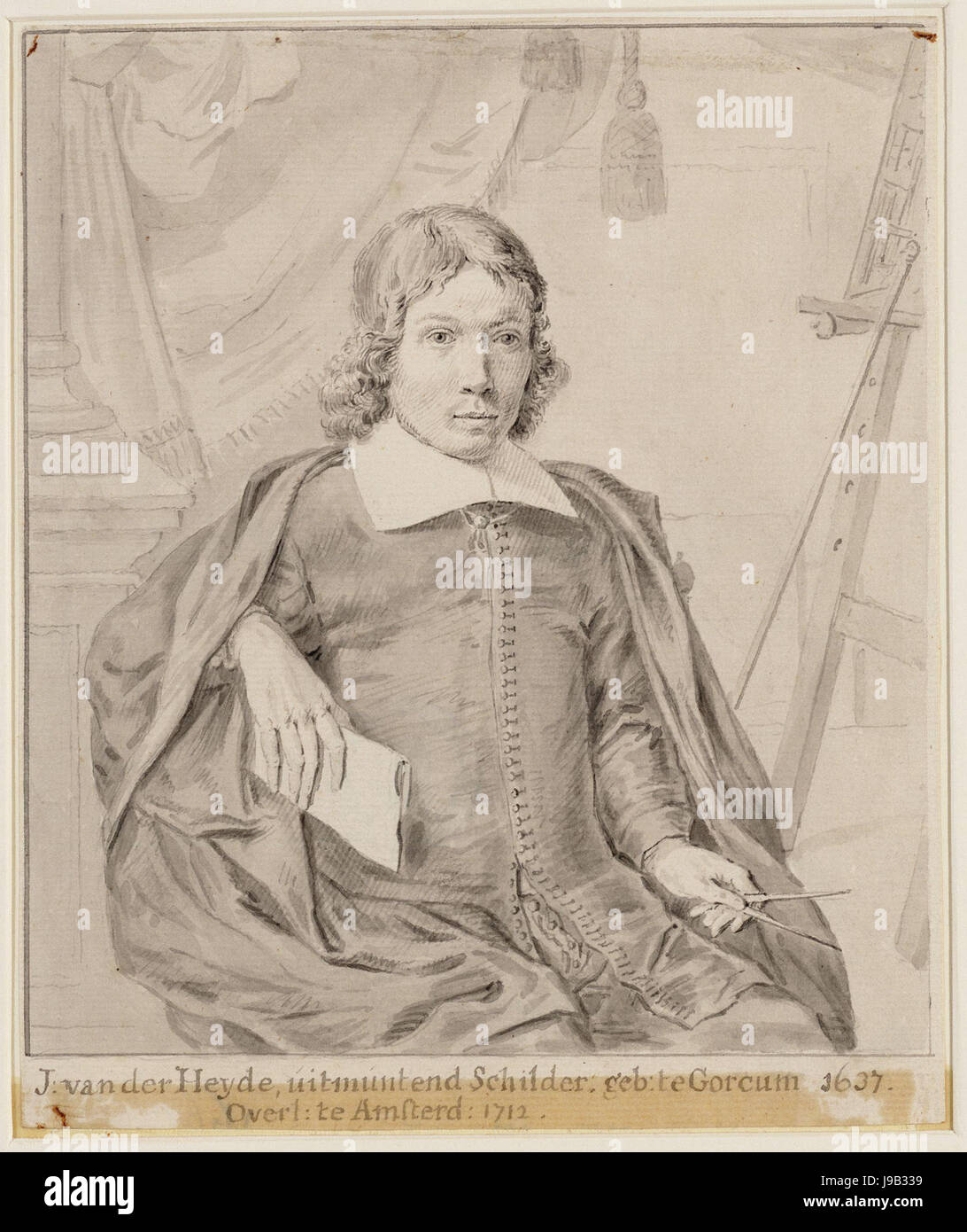 Portrait of Jan van der Heyden 001 cropped Stock Photo Alamy