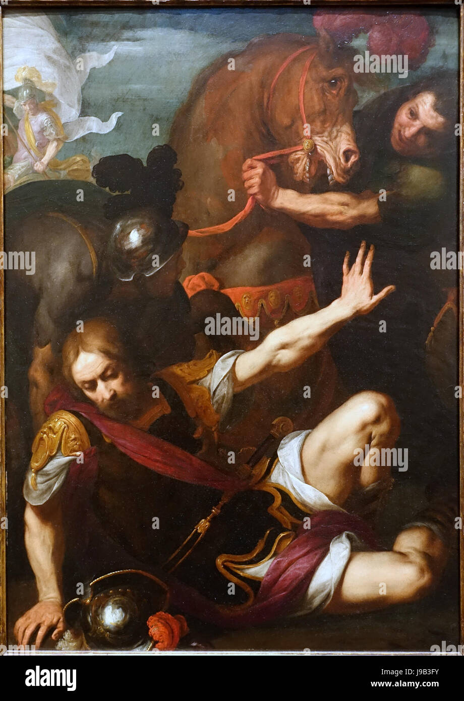 The Conversion of Saint Paul, by Daniele Crespi, Milan, c. 1621, oil on wood panel   Blanton Museum of Art   Austin, Texas   DSC07965 Stock Photo