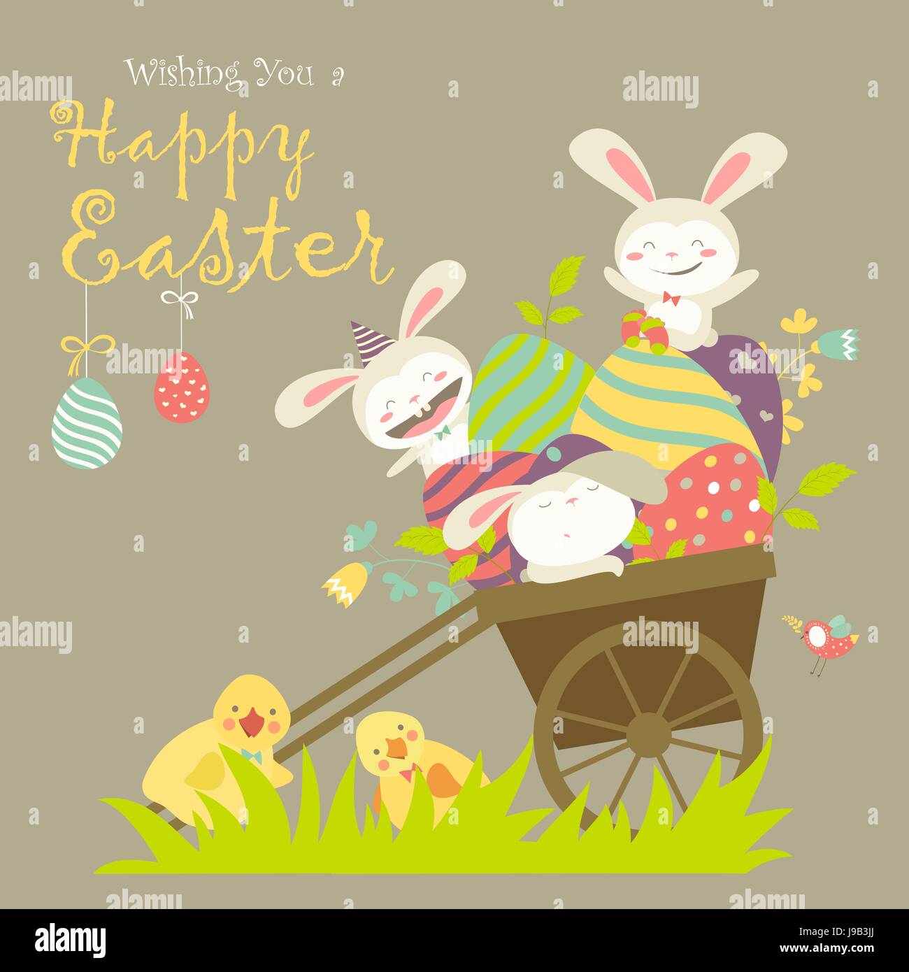 Easter bunnies and easter eggs Stock Vector Image & Art - Alamy