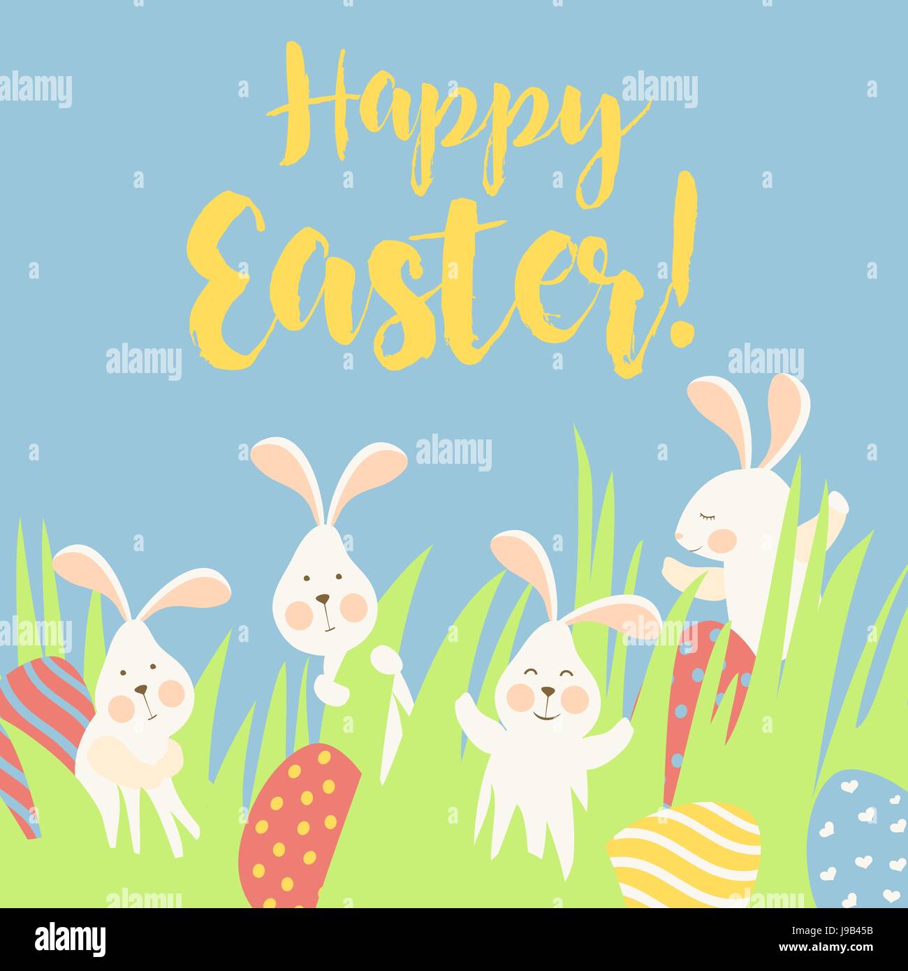 Bunnies and easter eggs Stock Vector Image & Art - Alamy