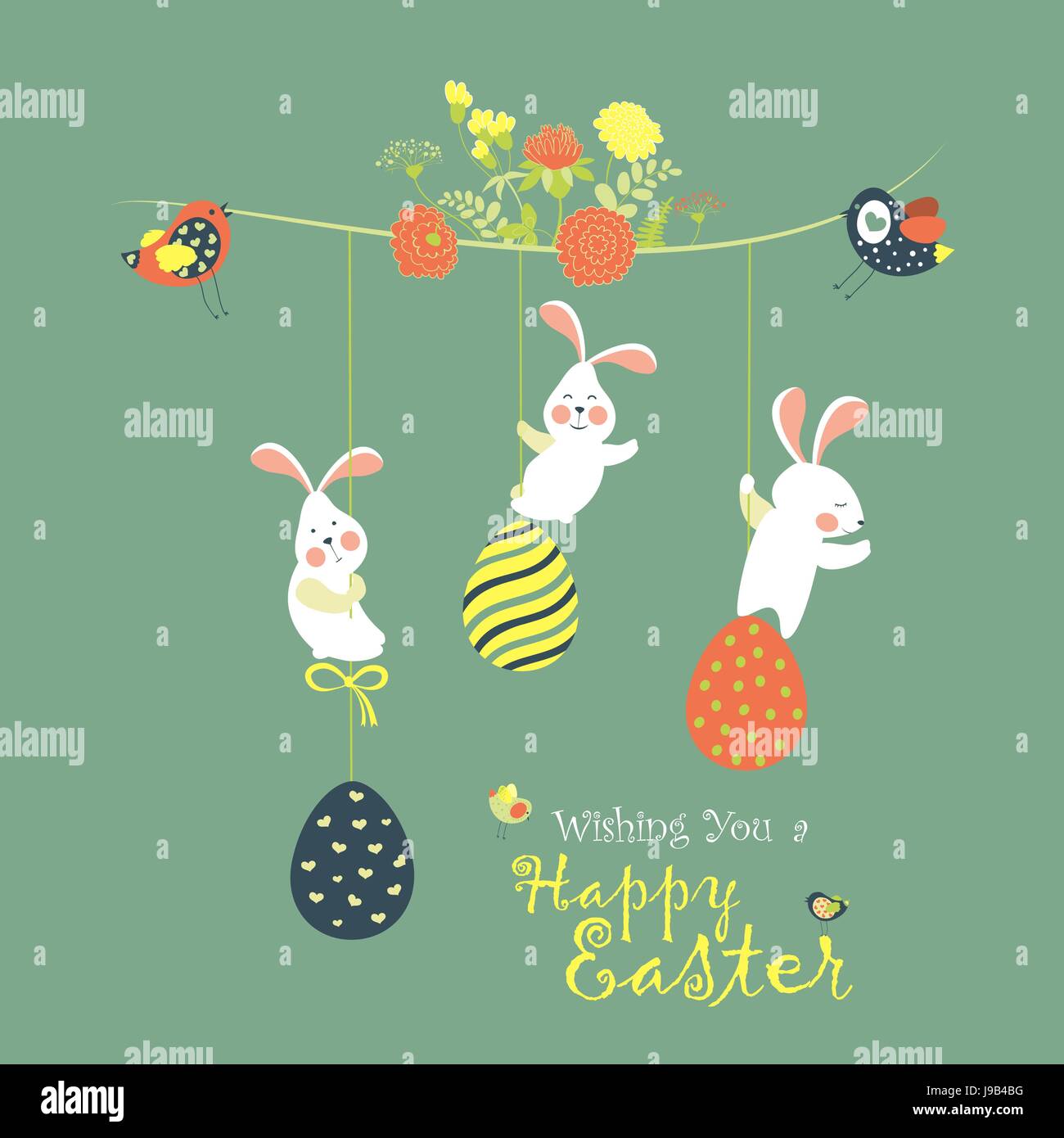 Bunnies and easter eggs Stock Vector Image & Art - Alamy