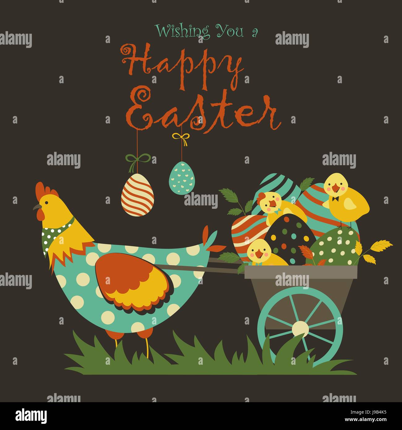 Bunnies,chicken and easter eggs Stock Vector Image & Art Alamy