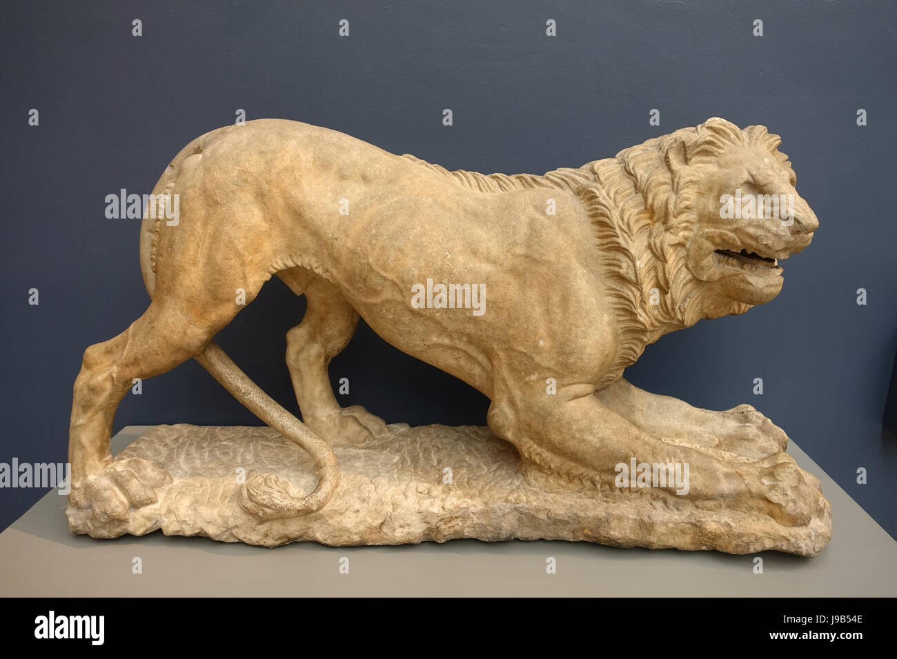 Two Lions, 1 of 2, Greek, c. 300 BC, marble   Wadsworth Atheneum   Hartford, CT   DSC05061 Stock Photo